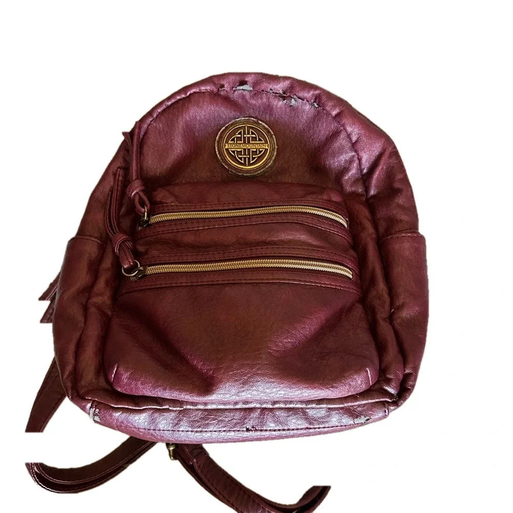 Stone Mountain Accessories Red Backpack with Gold Accents